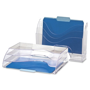 Officemate OIC Clear Wave 2-way Desktop Organizer - OIC22904 - Shoplet.com