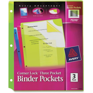 Oxford Zipper Binder Pockets - Mesh, Asst