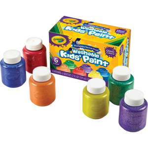 Crayola 6-color Glitter Washable Kids Paint - CYO542400 - Shoplet.com