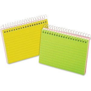 2 Spiral Bound Index Card Pads - 60 Cards Each, 3x5 Inch With Dividers For Note Taking