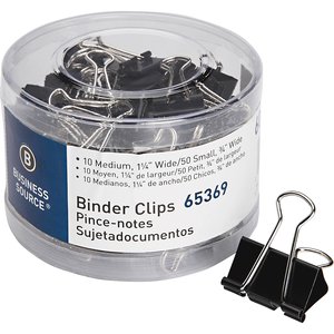 Business Source Small/Medium Binder Clips Set - BSN65369 - Shoplet.com