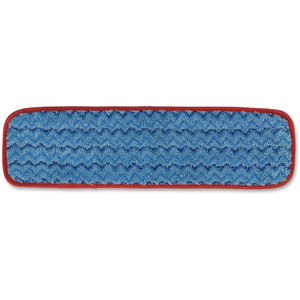 Rubbermaid Hygen Wet Pad w/Scrubber, Nylon/Polyester Microfiber, 18 Long, Blue