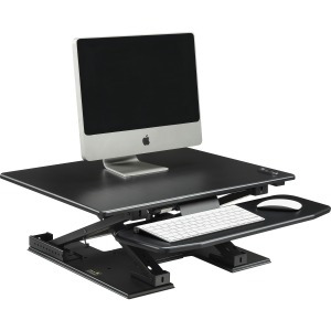 Lorell Electric Desk Riser with Keyboard Tray - Up to 33