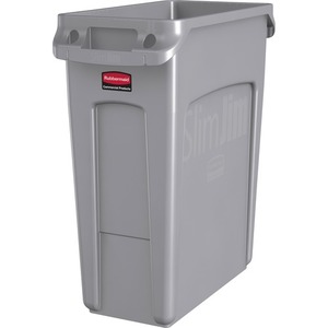 Rubbermaid Commercial Products Slim Jim 24 Gallons Steel Step On Curbside  Trash & Recycling Bin