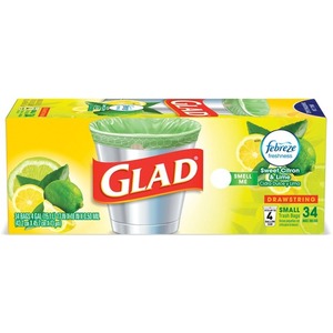 Glad ForceFlexPlus with Clorox 13 Gallon Tall Kitchen Trash Bags, Lemon  Fresh Bleach Scent, 20 Bags 