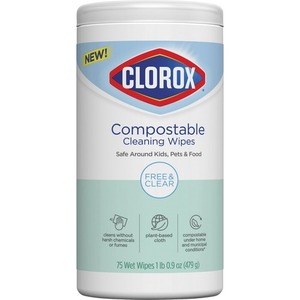 Clorox Free Clear Compostable Cleaning Wipes CLO32486CT Shoplet com