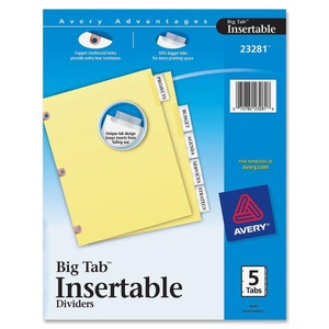 Avery Big Tab Insertable Storage Dividers