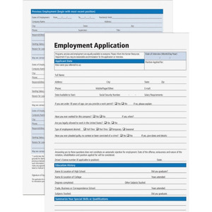 Tops Products Adams Employment Application Form - ABFHR104 - Shoplet.com