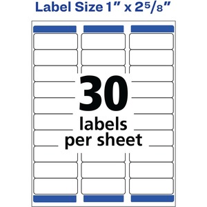 Avery Removable Multi-Use Labels 1 x 2 5/8 White 750/Pack 6460