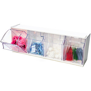 Deflecto Tilt Bin Interlocking Multi-Bin Storage Organizer - DEF20403OP ...