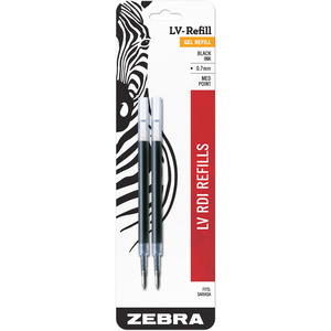 Zebra JF Refill for Jimnie Gel RT/Sarasa/Z-Grip Gel Roller Ball Med Blk 2/Pack