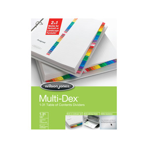 Wilson Jones MultiDex Tab Index Dividers - WLJ90103 - Shoplet.com
