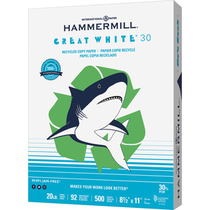 Great White 30 Recycled Print Paper by Hammermill® HAM86700