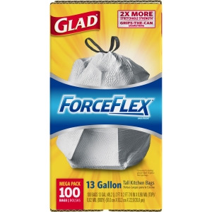 Glad ForceFlex Tall Kitchen Drawstring Trash Bags - CLO70427 - Shoplet.com