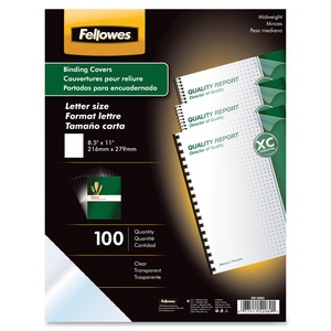 Fellowes Crystals Clear PVC Covers - Letter, 100 pack - FEL52089 ...