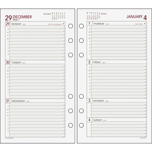 DAY RUNNER,INC. Day Runner 2-page-per-week Weekly Planner Refill Pages ...