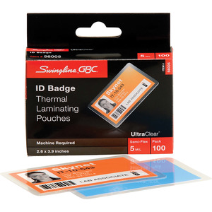 GBC Ultra Clear ID Badge Thermal Laminating Pouches - GBC56005 ...