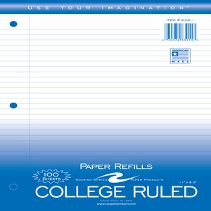 Roaring Spring College Ruled Loose Leaf Filler Paper, 3 Hole Punched ...