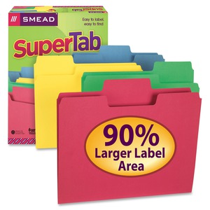 Smead SuperTab File Folder Oversized Reinforced 1/3-cut