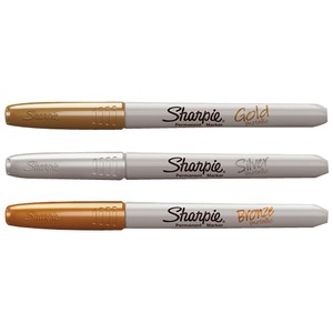 permanent markers sharpie metallic marker alcohol bronze ink point based fine silver gold