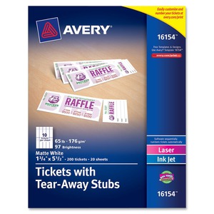 avery perforated raffle tickets with tear away stubs 2