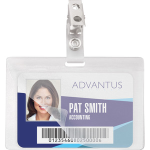 Advantus Strap Clip Self-laminating Badge Holders - AVT97101 - Shoplet.com