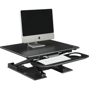 Lorell Electric Desk Riser with Keyboard Tray - Up to 33