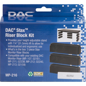 DAC Stax MP-216 Ergonomic Height-Adjustable Monitor/Laptop Riser Blocks ...