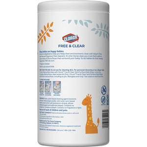 Clorox Free Clear Hard Surface Daily Wipes Bleach Free Cleaning
