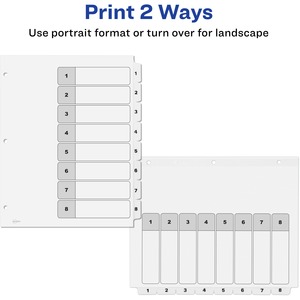 Avery Ready Index 8 Tab Dividers, Customizable TOC, 6 Sets (11822 ...