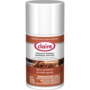 Claire Spicy Cinnamon Metered Air Freshener - Aerosol - 330 Sq. ft. - 10 fl oz (0.3 quart) - Spicy Cinnamon - 30 Day - 12 / Pack