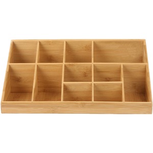 Mind Reader Bali 11-Compartment Bamboo Organizer - 11 Compartment(s) - 2 Tier(s) - 6.5