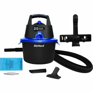 DieHard 2.5-Gallon 2.5 HP Wet/Dry Vacuum - 1864.25 W Motor - 2.50 gal - Crevice Tool, Pick-up Tool, Filter - Wet Surface, Dry Surface - 10 ft Cable Length - 48