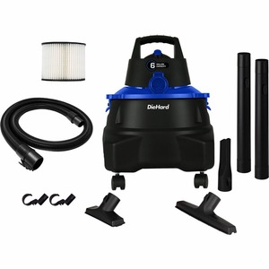 DieHard 6-Gallon 4.5 HP Wet/Dry Vacuum - 3355.65 W Motor - 6 gal - Hose, Wand, Filter, Crevice Tool, Pick-up Tool, Floor Tool - Wet Surface, Dry Surface - 10 ft Cable Length - 84