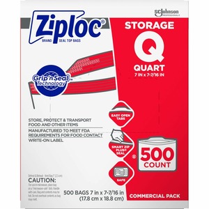 Ziploc Quart Storage Bags - Medium Size - 1 quart Capacity - 7 Ziploc Quart Storage Bags - Medium Size - 1 quart Capacity - 7