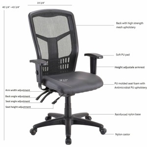 Lorell Executive High-back Swivel Chair - Antimicrobial Vinyl Seat - High Back - 5-star Base - Black - Armrest - 1 Each Lorell Executive High-back Swivel Chair - Antimicrobial Vinyl Seat - High Back - 5-star Base - Black - Armrest - 1 Each