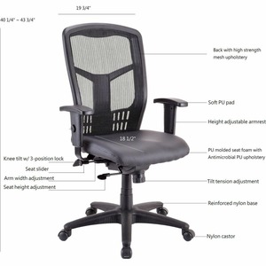 Lorell Executive High-back Swivel Chair - Antimicrobial Vinyl Seat - High Back - 5-star Base - Black - Armrest - 1 Each Lorell Executive High-back Swivel Chair - Antimicrobial Vinyl Seat - High Back - 5-star Base - Black - Armrest - 1 Each