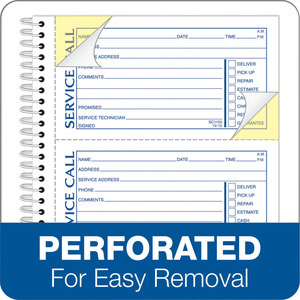 Adams Spiral Bound Service Call Book - ABFSC1155 - Shoplet.com