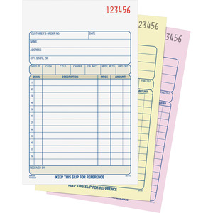 Adams Carbonless Sales Order Books - 2-Part Forms, 50 Sets Per Book, Pack Of 6 Books