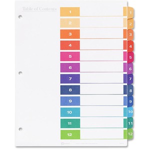 Avery Ready Index 12 Tab Dividers, Customizable TOC, 6 Sets (11196 ...