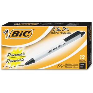 BIC Clic Stic Retractable Ballpoint Pens - BICCSM11BK - Shoplet.com