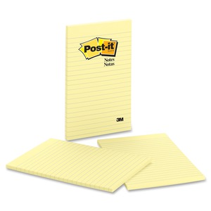 Post-it Notes Original Lined Notepads - MMM663YW - Shoplet.com