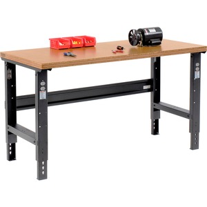 Global Industrial Adjustable Height Workbench 60 x 36"" Shop Top Square ...