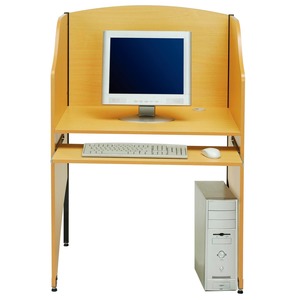 Interion Privacy Study Carrel Teak - GLO250771 - Shoplet.com