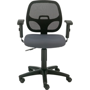 Interion Mesh Office Chair With Mid Back & Adjustable Arms Fabric Gray ...