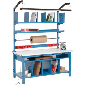 Nexel Global Industrial Complete Packing Workbench W/Power Apron, ESD ...