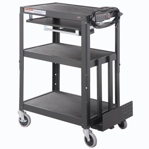 Global Industrial Steel Mobile Workstation Cart with Slide out keyboard ...