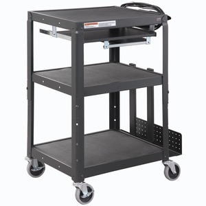 Global Industrial Steel Mobile Workstation Cart with Slide out keyboard ...