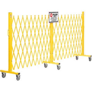 Global Industrial Folding Safety Barricade Gate with Sign 20' Expanded ...