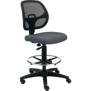 Interion Armless Mesh Drafting Stool - Fabric - Gray - GLO695645GY ...